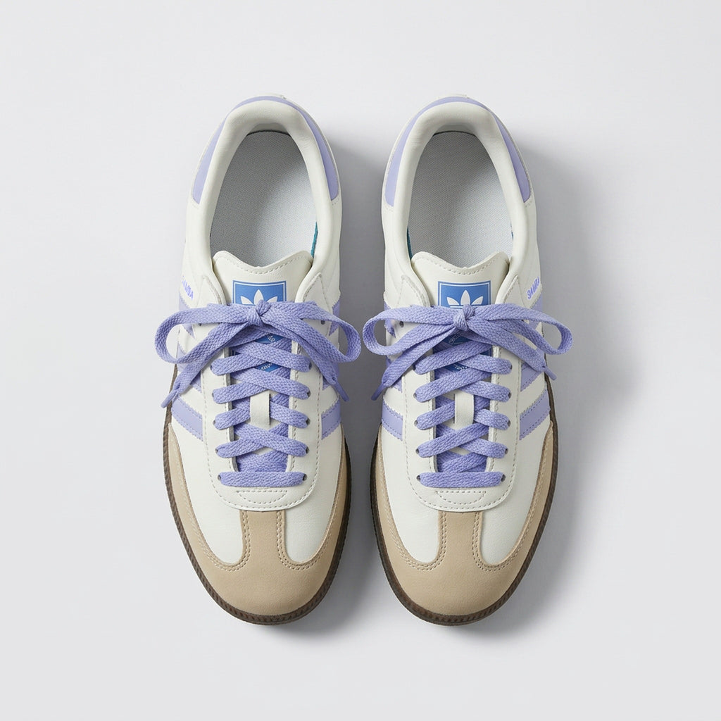 Adidas Samba Blanco Lila vista desde arriba