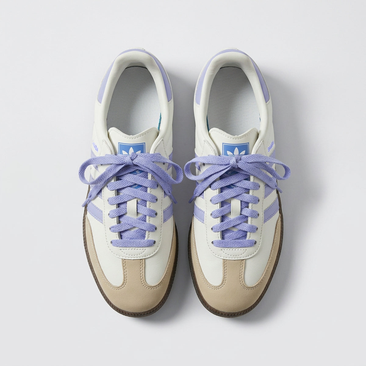 Adidas Samba Blanco Lila vista desde arriba