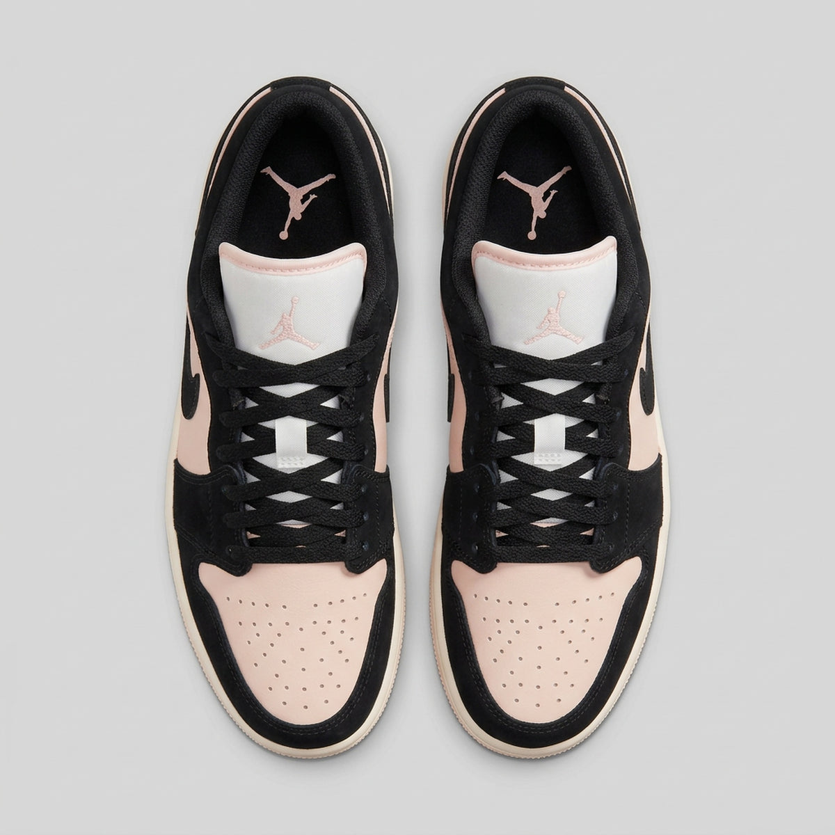 Nike Air Jordan 1 Low Negro Rosado - vista superior