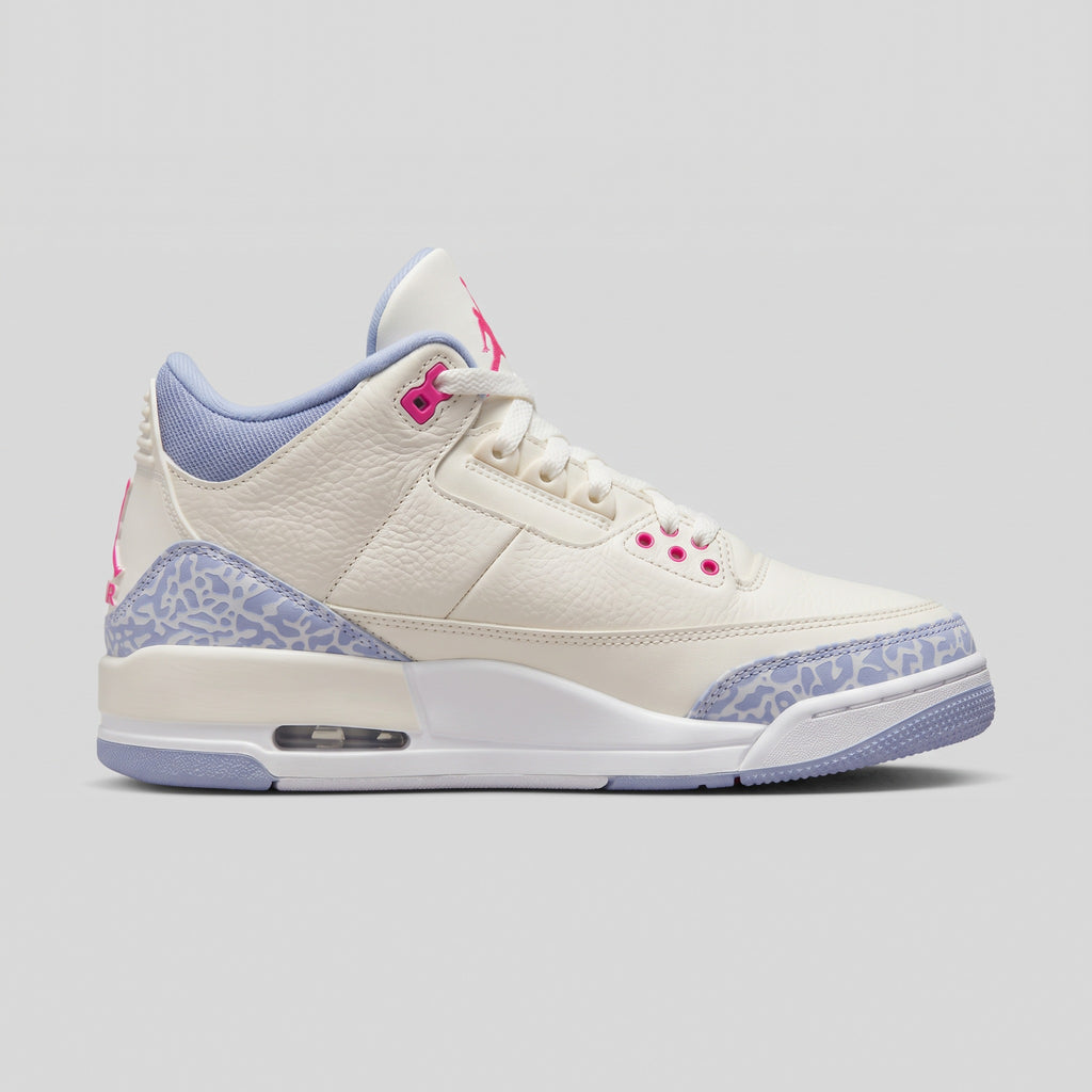 Nike Air Jordan 3 Retro Crema Lila Rosado - vista lateral derecha
