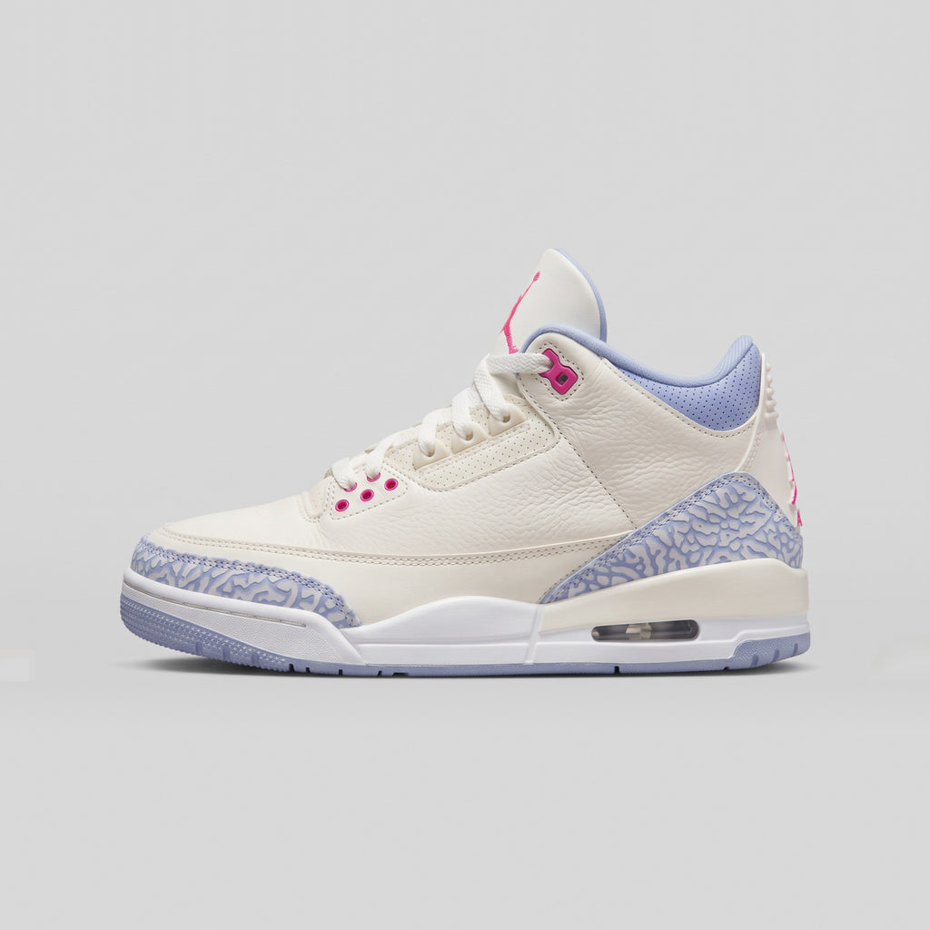 Nike Air Jordan 3 Retro Crema Lila Rosado - vista lateral izquierda