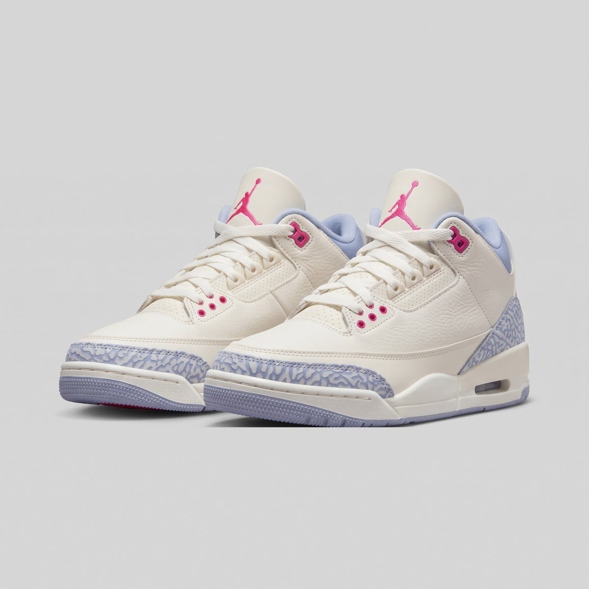 Nike Air Jordan 3 Retro Crema Lila Rosado - par