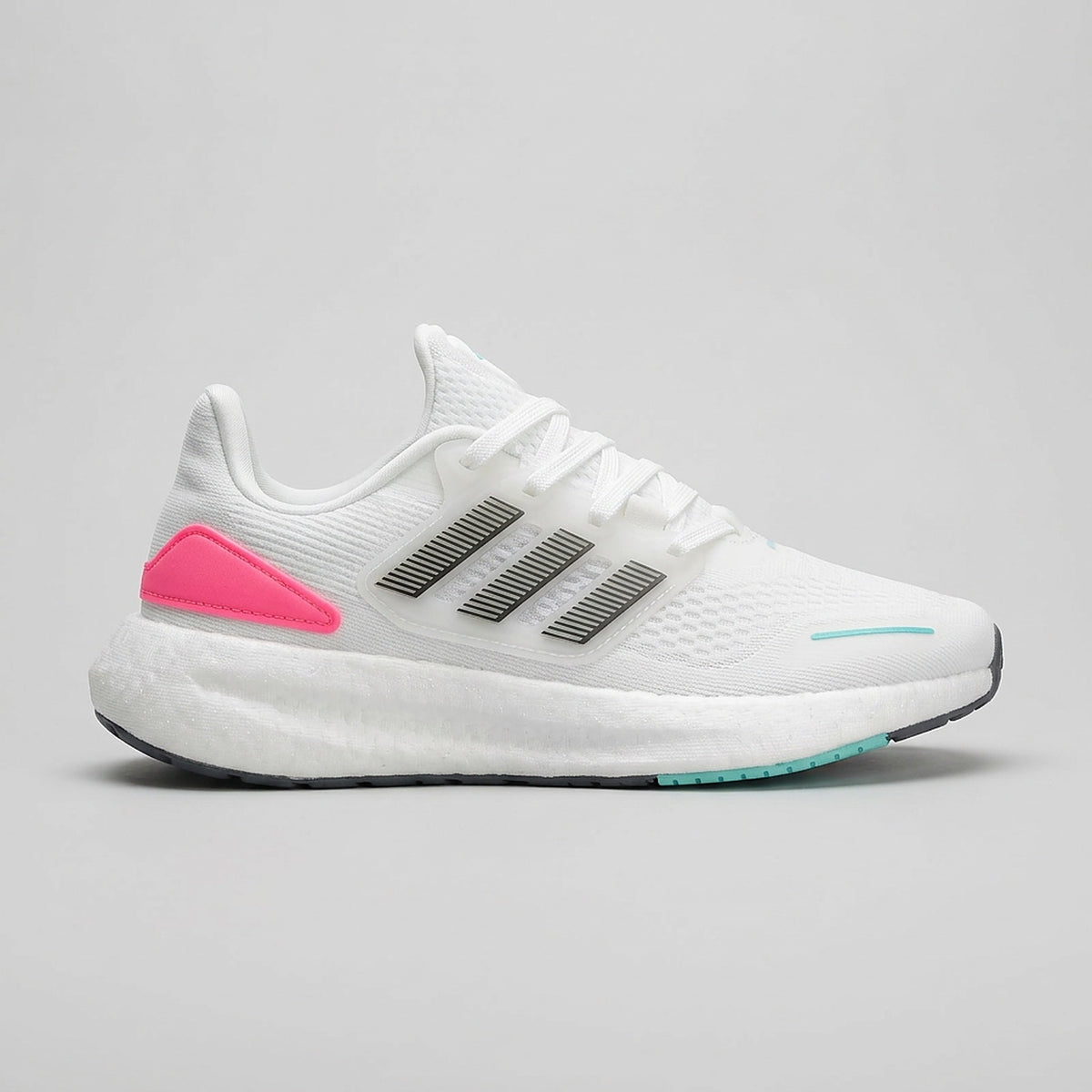 Adidas Pureboost Blanco Rosado vista lateral