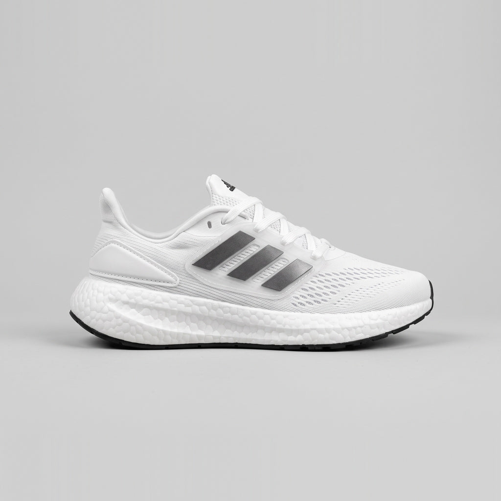 Adidas Pureboost Blanco Plata vista lateral