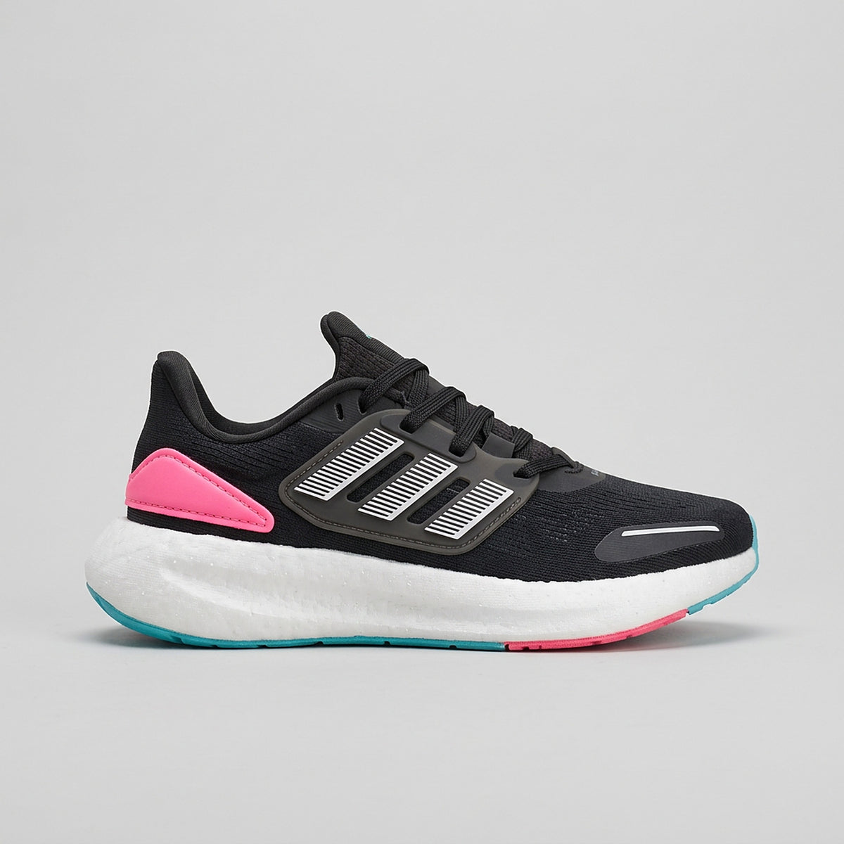 Adidas Pureboost Negro Rosado vista lateral