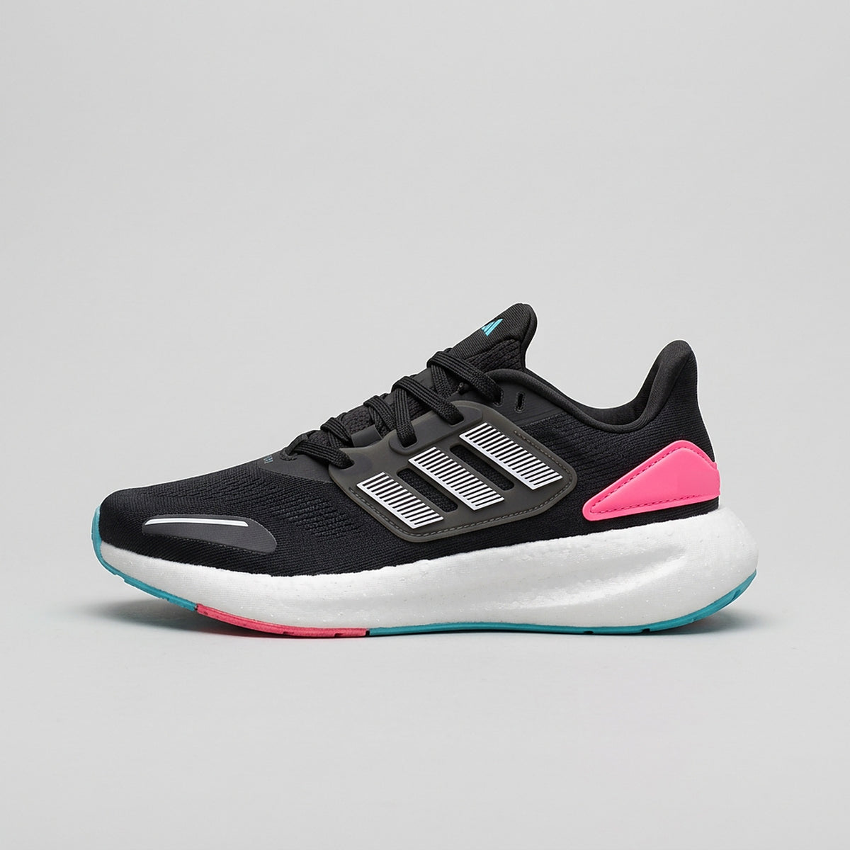 Adidas Pureboost Negro Rosado vista lateral izquierda