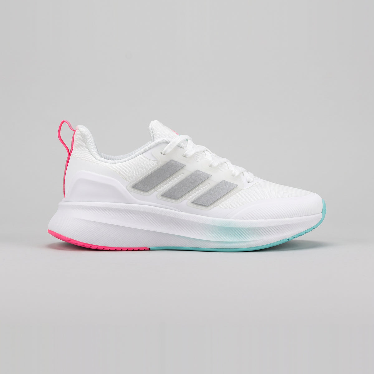 Adidas Runfalcon Blanco Plata Rosado vista lateral