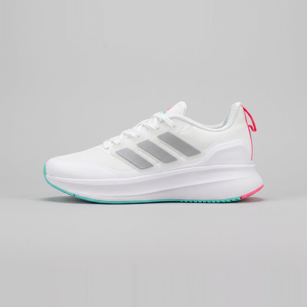 Adidas Runfalcon Blanco Plata Rosado vista lateral izquierda