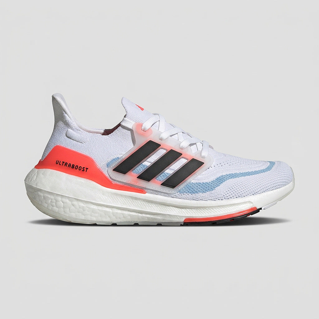 Adidas Ultraboost Light Blanco Rojo vista lateral
